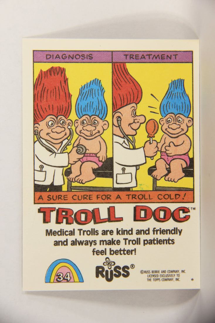 Russ Trolls 1992 Topps Trading Card #34 Troll Doc ENG L018374