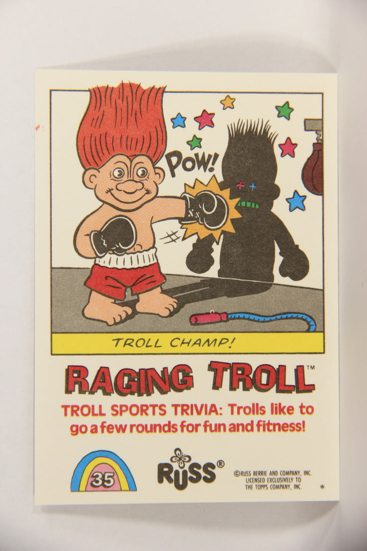 Russ Trolls 1992 Topps Trading Card #35 Raging Troll ENG L018375