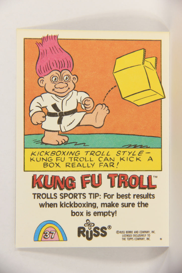 Russ Trolls 1992 Topps Trading Card #37 Kung Fu Troll ENG L018377