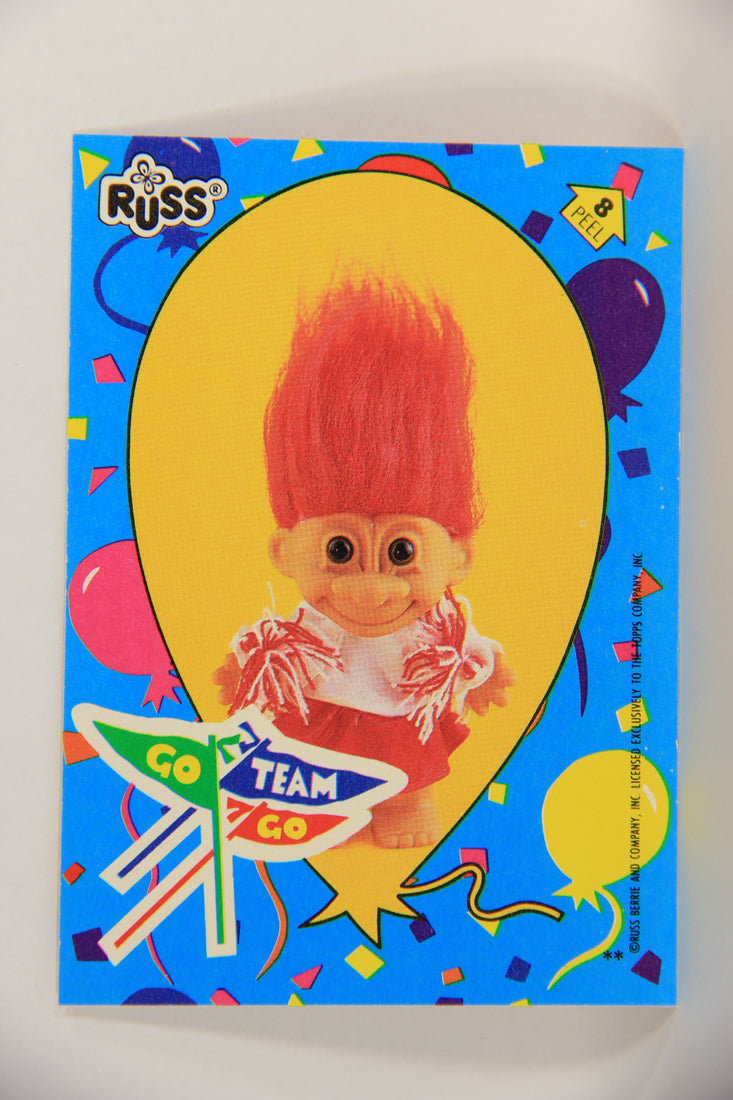 Russ Trolls 1992 Topps Trading Card Sticker #8 Go Team Go Pom Pom Trolls ENG L018414