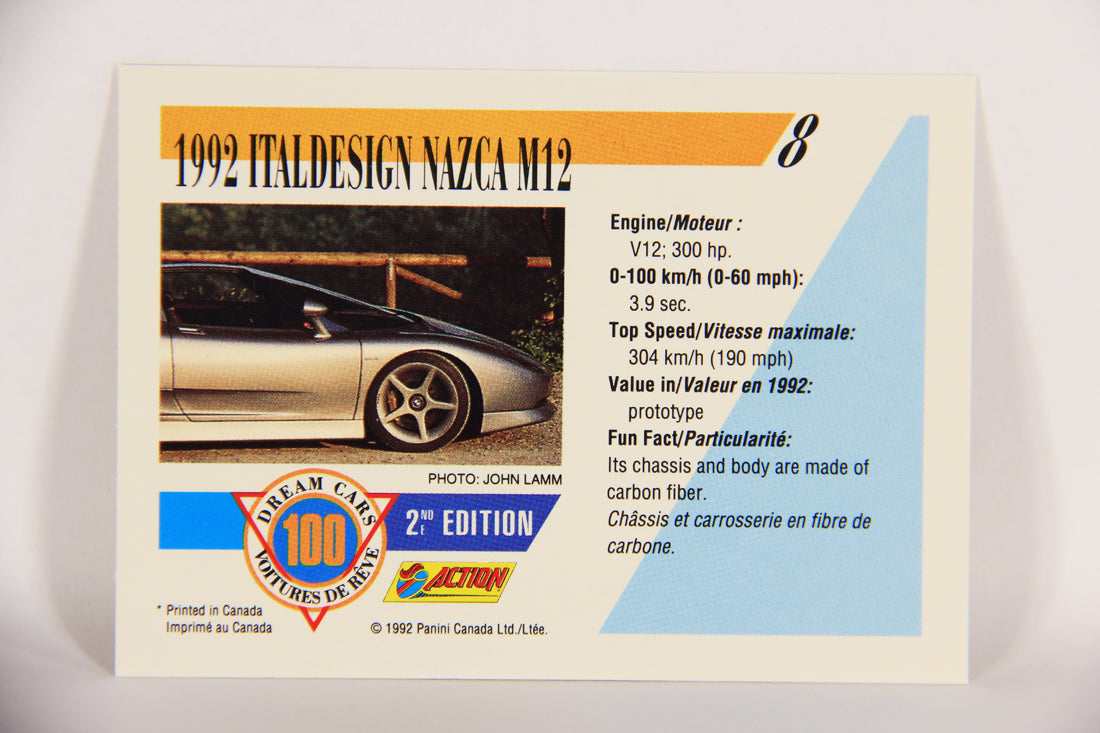 Dream Cars 2nd Edition 1992 Trading Card #8 - 1992 Italdesign Nazca M12 L018493