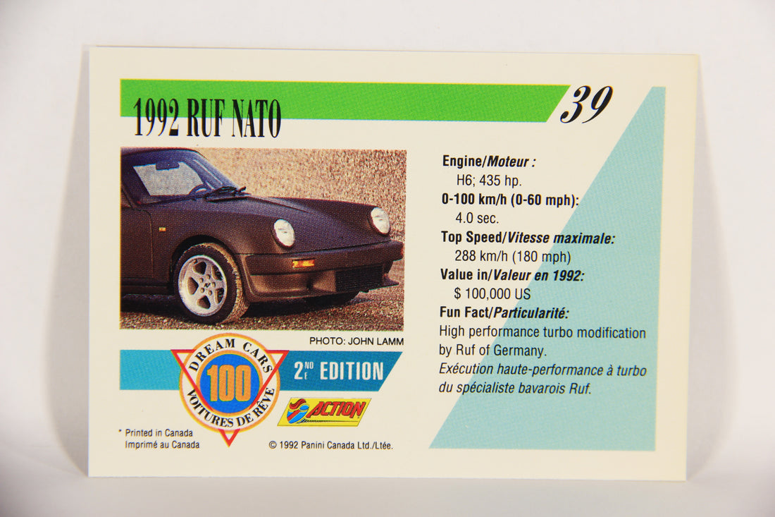 Dream Cars 2nd Edition 1992 Trading Card #39 - 1992 Ruf Nato FR-ENG L018512