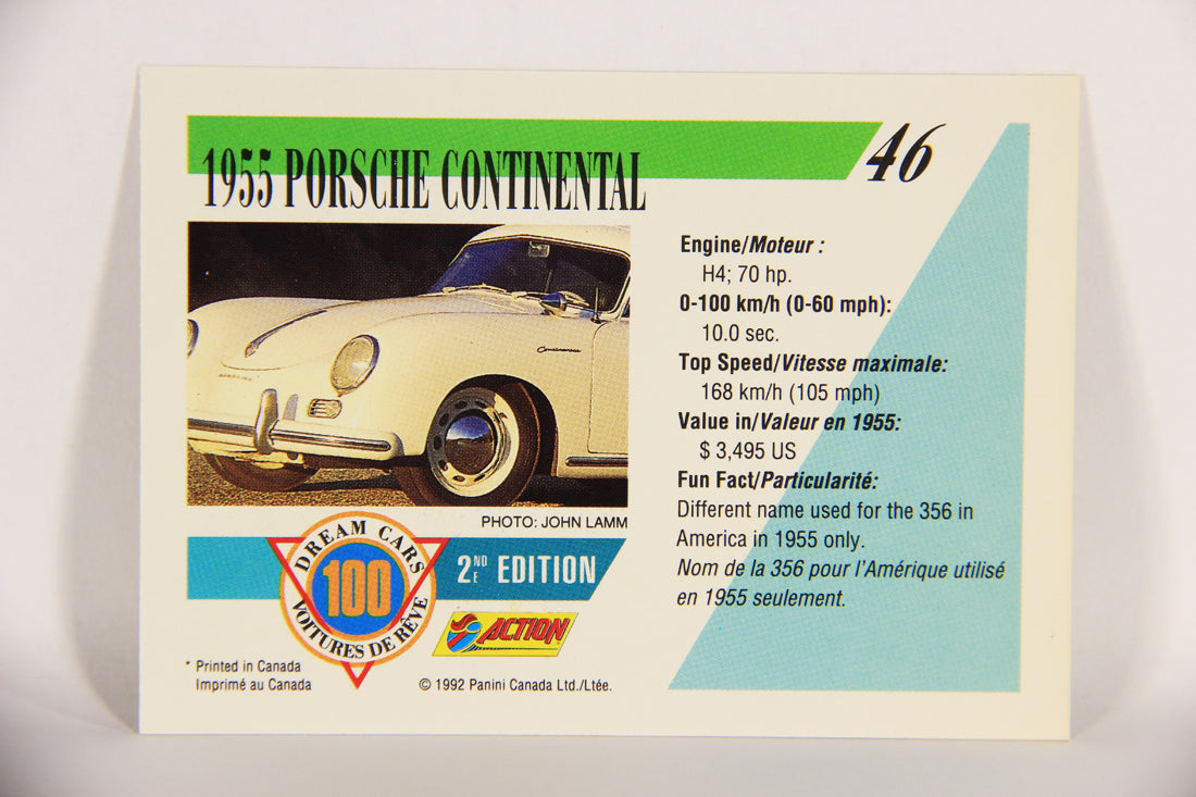 Dream Cars 2nd Edition 1992 Trading Card #46 - 1955 Porsche Continental L018519