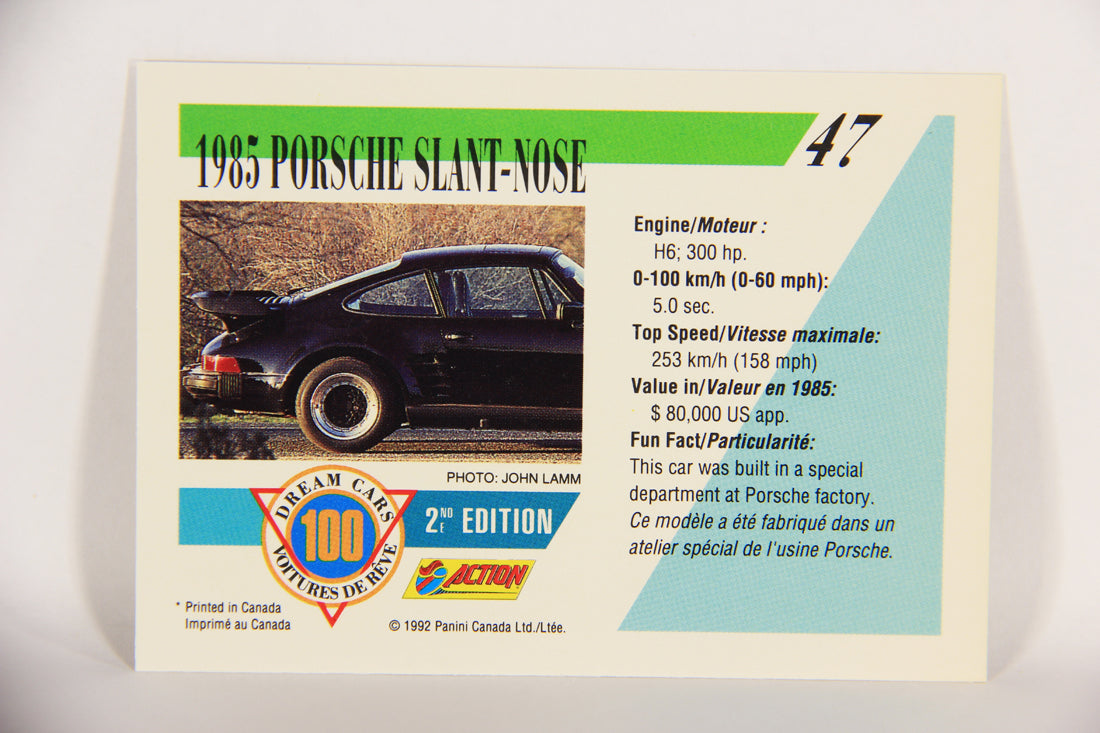 Dream Cars 2nd Edition 1992 Trading Card #47 - 1985 Porsche Slant-Nose L018520