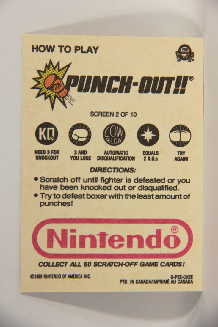 Nintendo Punch-Out 1989 Scratch-Off Card Screen #2 Of 10 ENG L018636