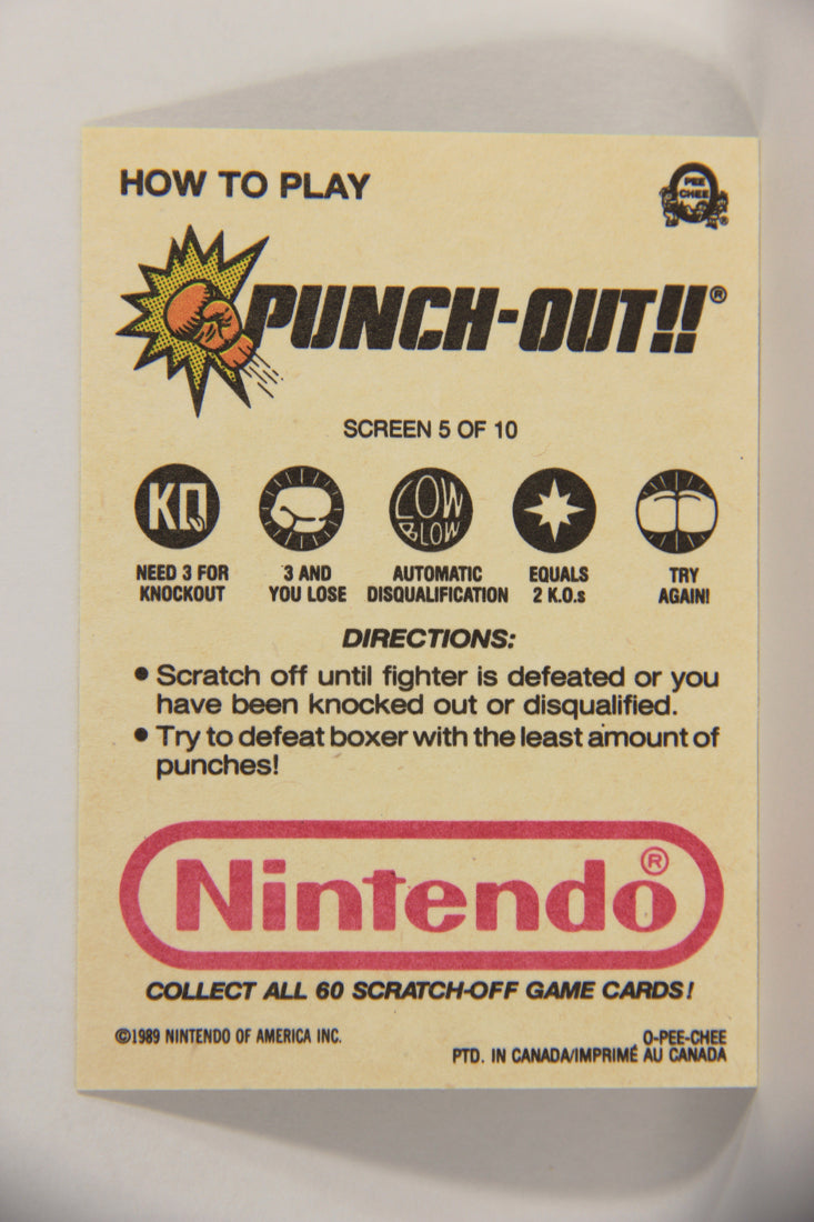 Nintendo Punch-Out 1989 Scratch-Off Card Screen #5 Of 10 ENG L018637