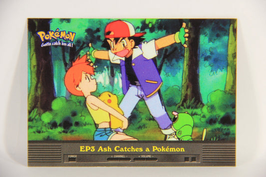 Pokémon Card TV Animation #EP3 Ash Catches Pokemon Blue Logo 1st Print ENG L018641