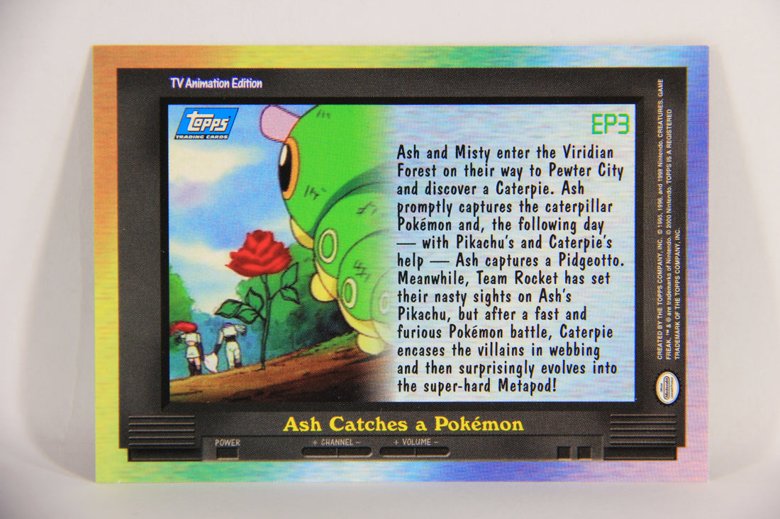 Pokémon Card TV Animation #EP3 Ash Catches Pokemon Blue Logo 1st Print ENG L018641