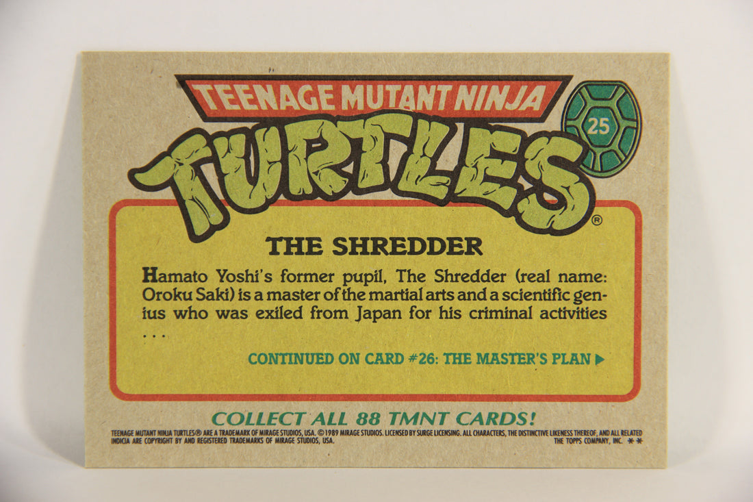 Teenage Mutant Ninja Turtles 1989 Trading Card #25 The Shredder ENG L018662