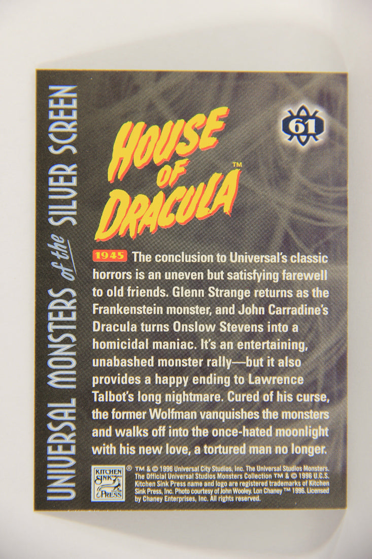 Universal Monsters Of The Silver Screen 1996 Trading Card #61 The House Of Dracula 1945 L018669