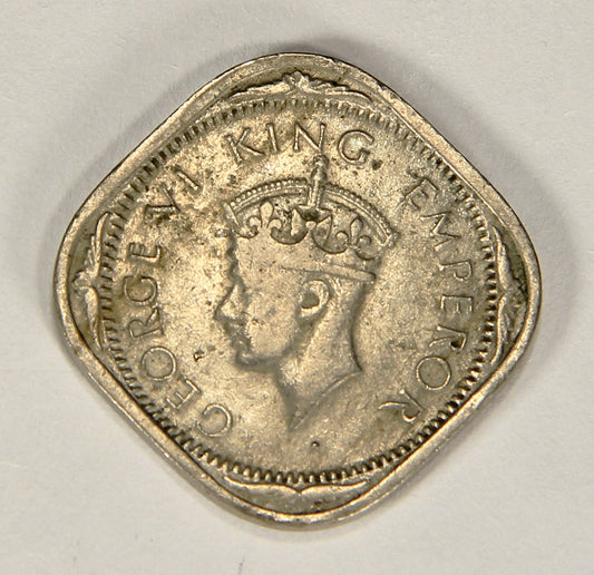 1941 (b) India British 2 Annas King George VI - Mumbai Bombay Coin L018684