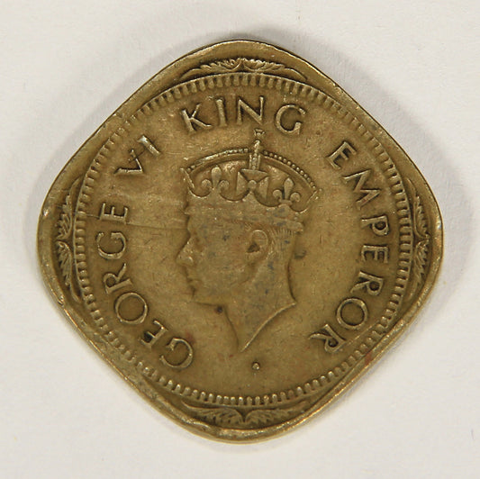 1944 (b) India British 2 Annas King George VI - Mumbai Bombay Coin L018686