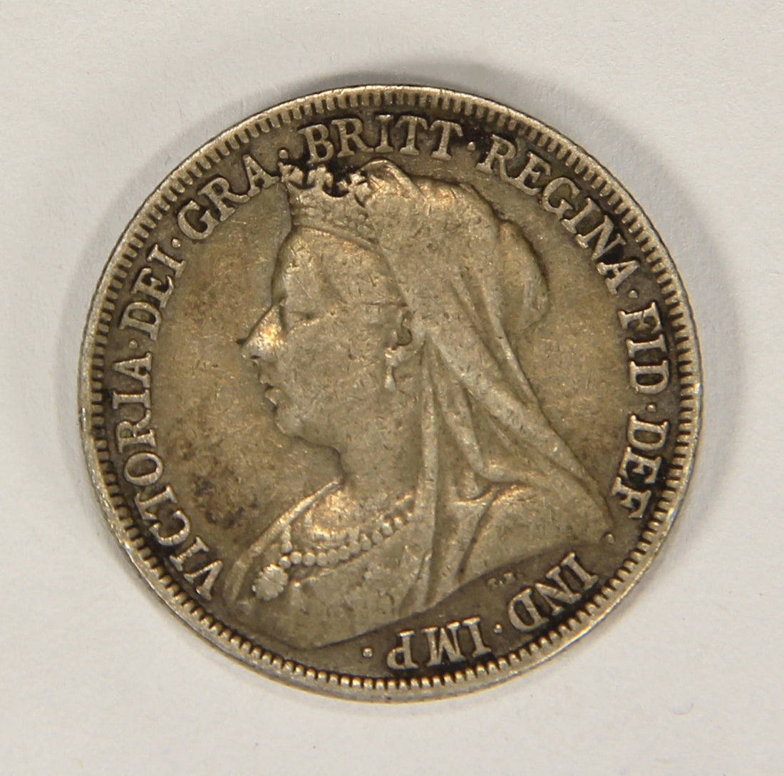 1896 Great Britain One Shilling Queen Victoria KM#780 Silver Coin 1 Shilling L018688