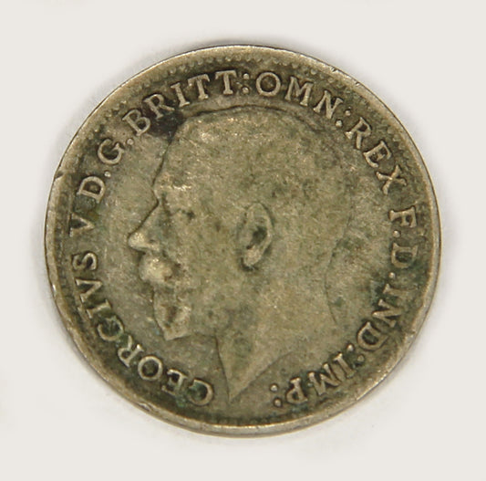 1920 Great Britain 3 Pence George V - Silver Coin .925 Three Pence L018692