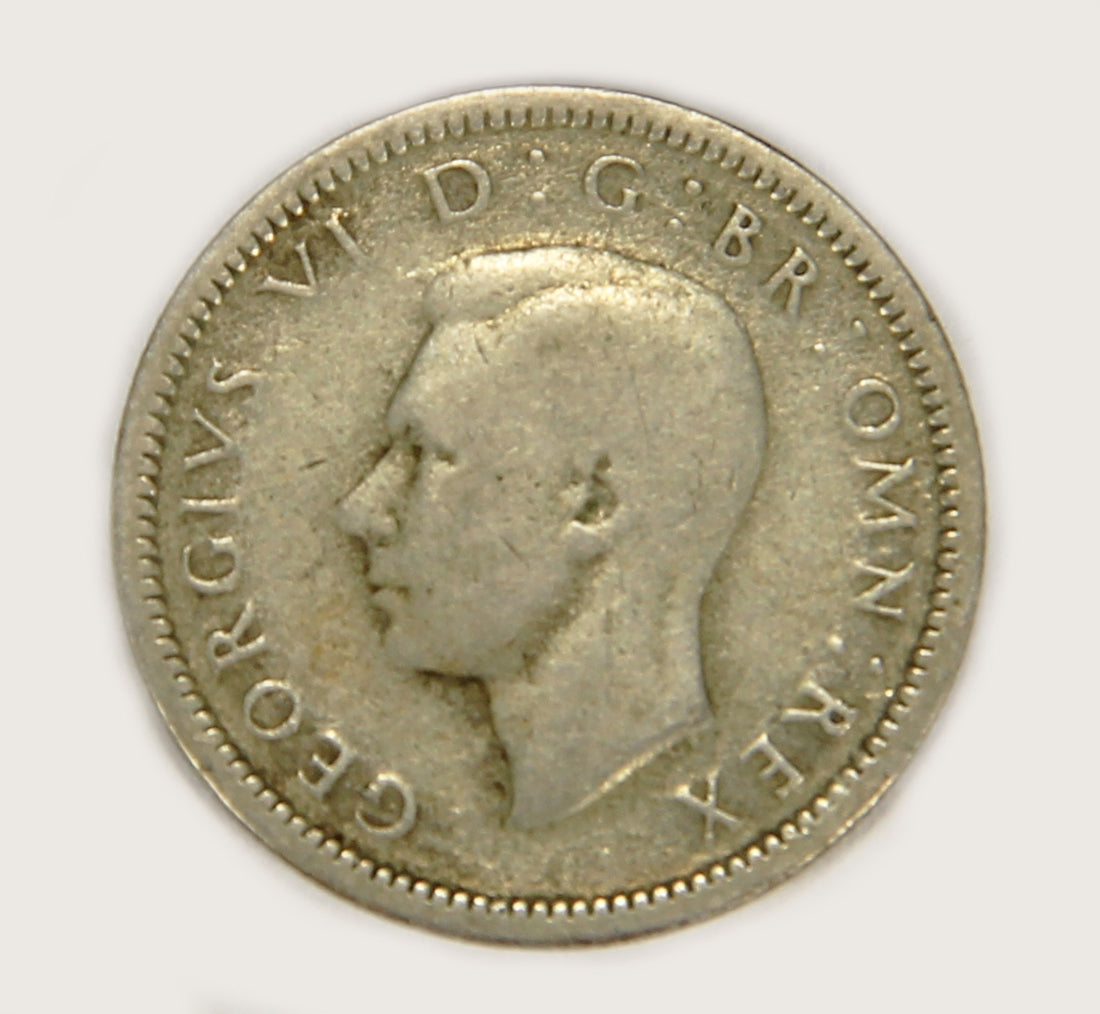 1937 Great Britain 6 Pence George VI - KM#852 Silver Coin Sixpence L018696