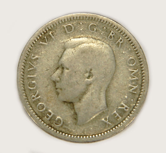 1937 Great Britain 6 Pence George VI - Silver Coin Sixpence L018696