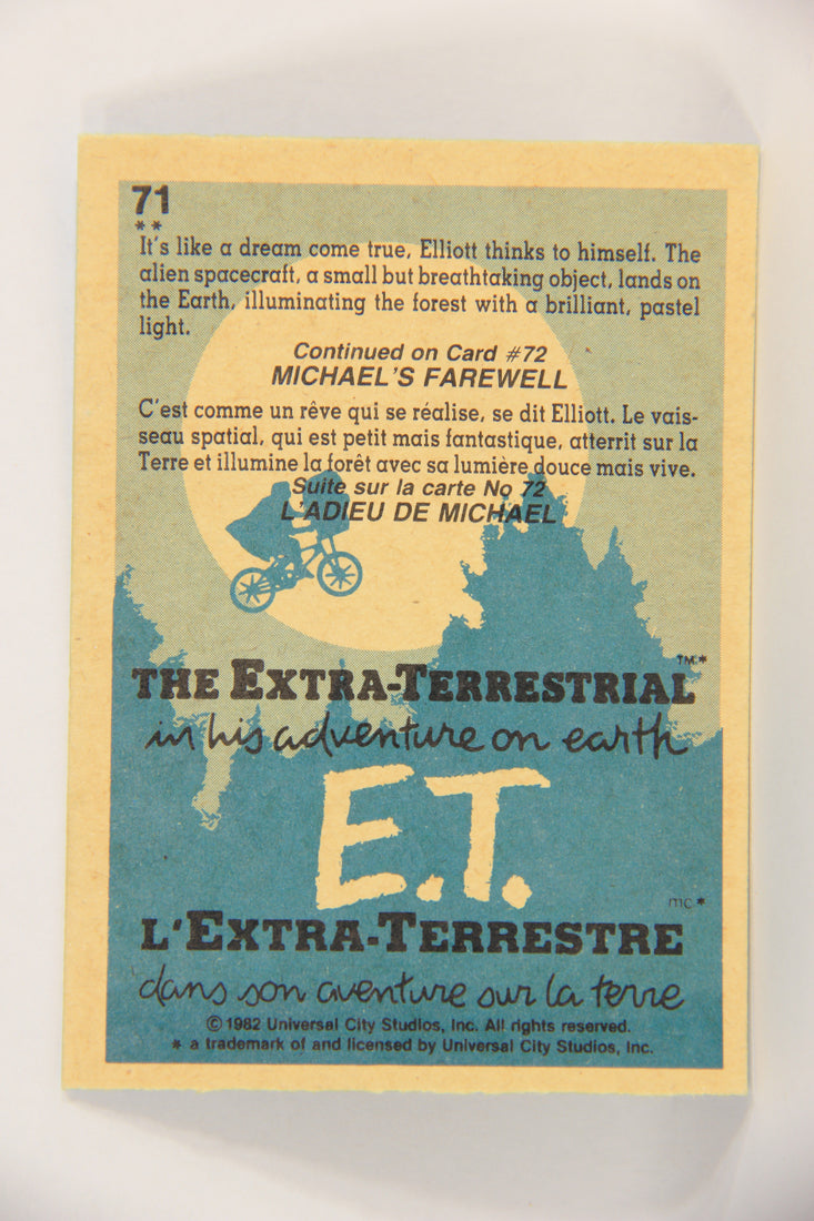 E.T. The Extra-Terrestrial 1982 Trading Card #71 Cosmic Landing FR-ENG OPC L018707