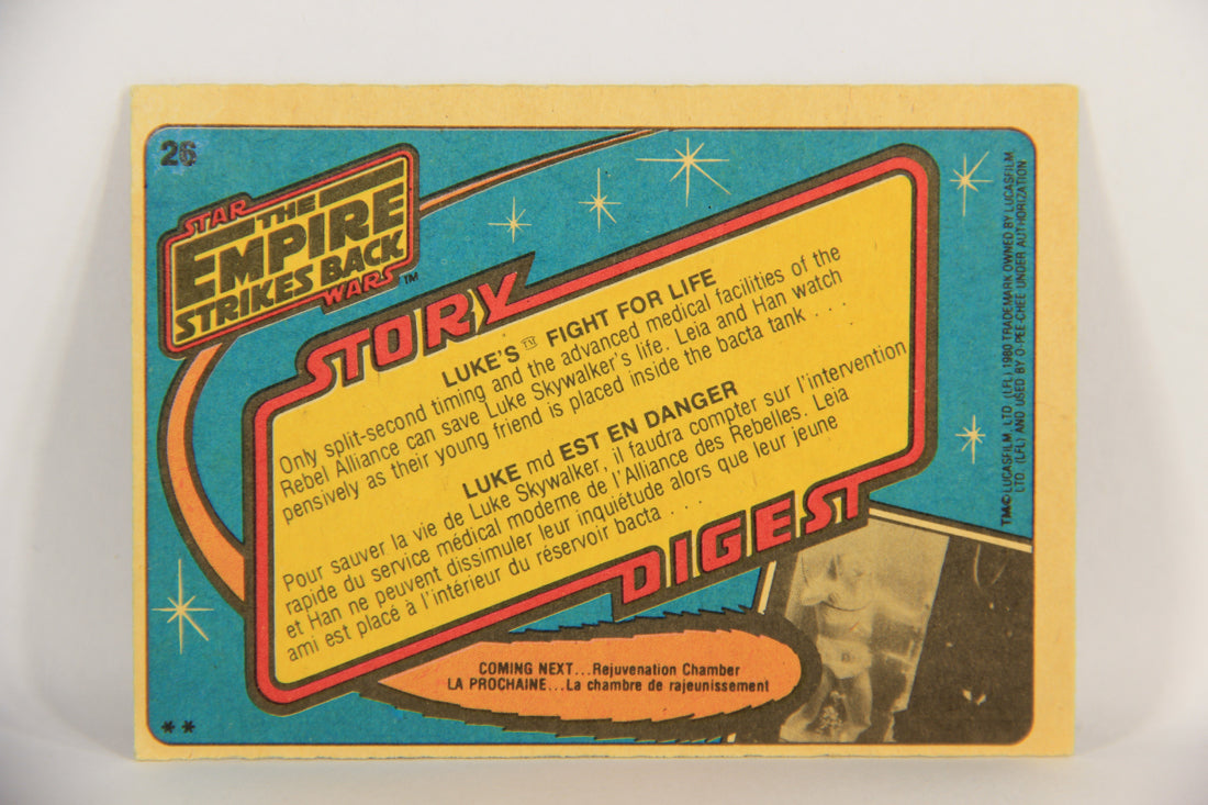 Star Wars Empire Strikes Back 1980 Card #26 Luke's Fight For Life FR-ENG OPC L018726