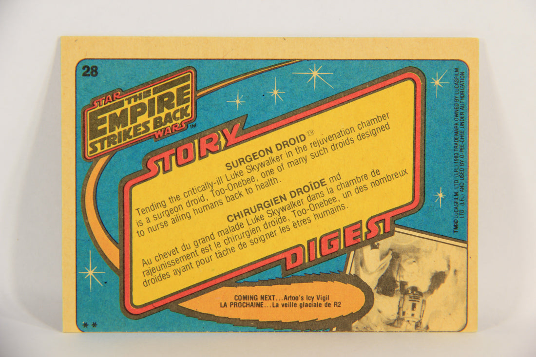 Star Wars Empire Strikes Back 1980 Card #28 Surgeon Droid FR-ENG OPC L018727