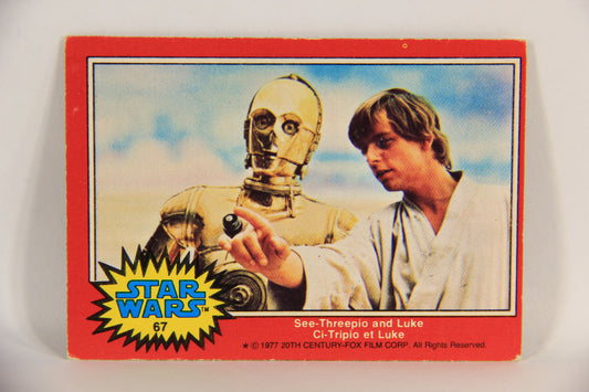 Star Wars 1977 Trading Card #67 See-Threepio And Luke FR-ENG OPC L018757