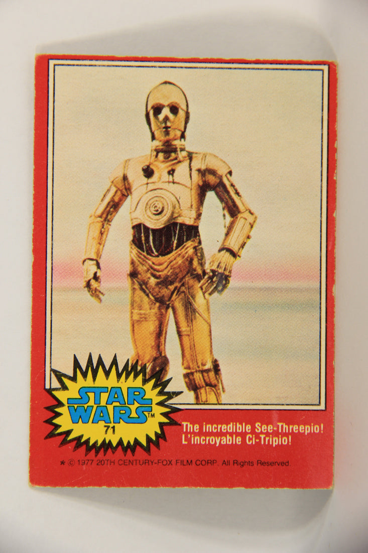 Star Wars 1977 Trading Card #71 The Incredible See-Threepio FR-ENG OPC L018761