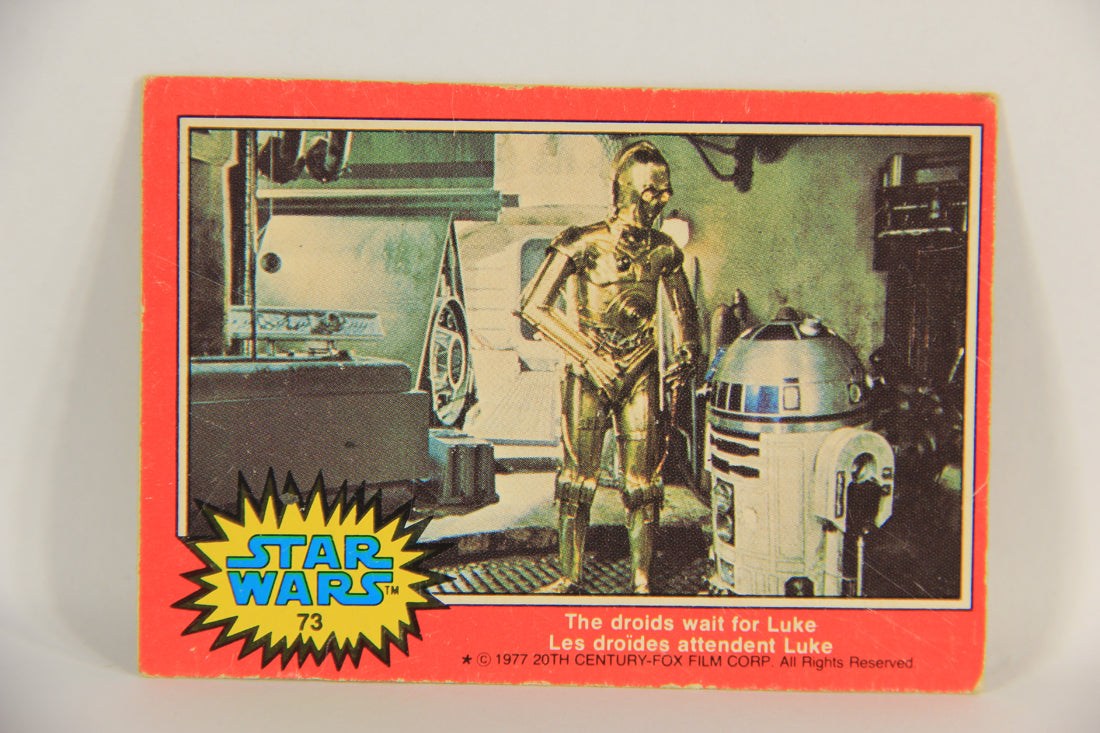 Star Wars 1977 Trading Card #73 The Droids Wait For Luke FR-ENG O-Pee-Chee L018763