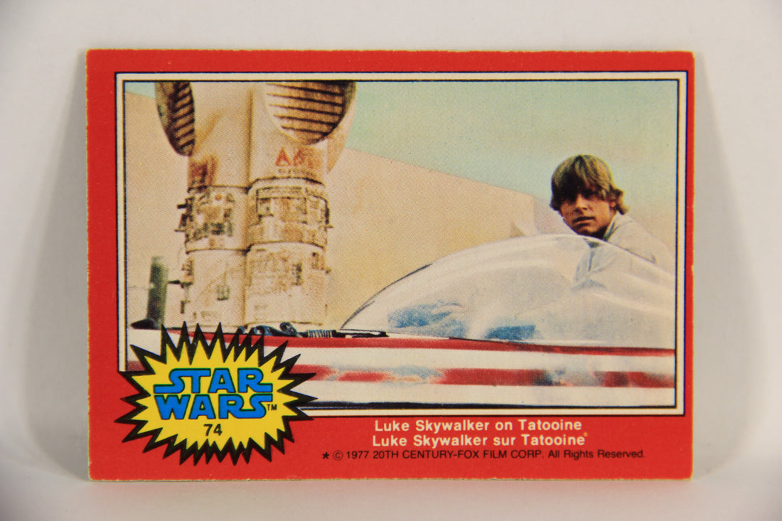 Star Wars 1977 Card #74 Luke Skywalker On Tatooine FR-ENG O-Pee-Chee L018764