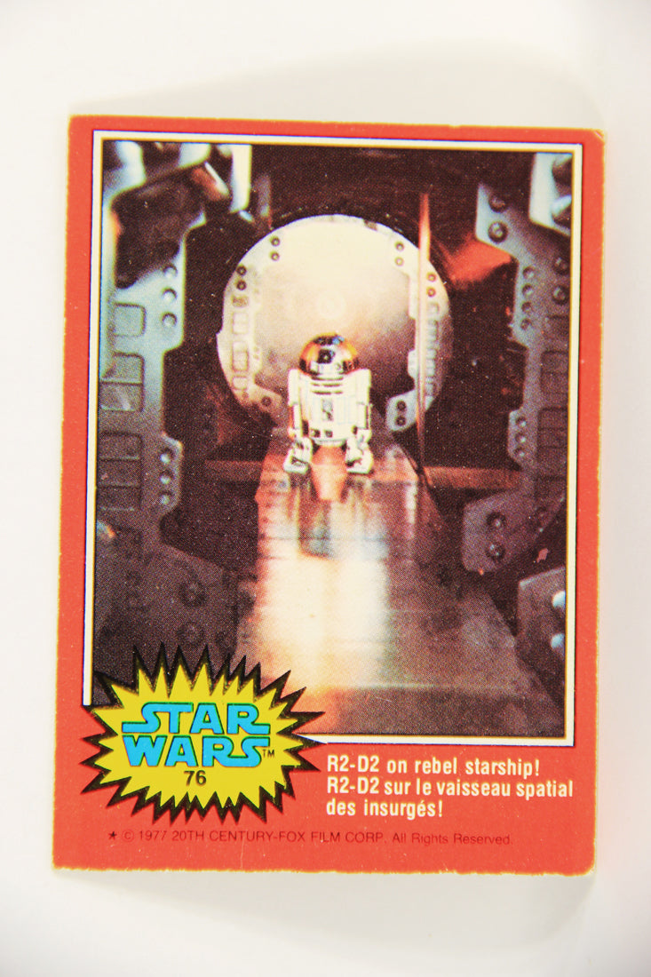 Star Wars 1977 Trading Card #76 Artoo-Detoo On The Rebel Starship FR-ENG OPC L018766