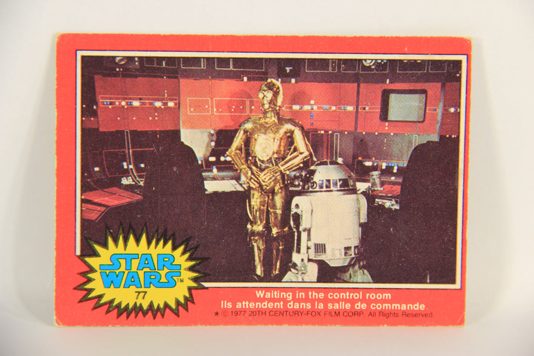 Star Wars 1977 Trading Card #77 Waiting In The Control Room FR-ENG OPC L018767