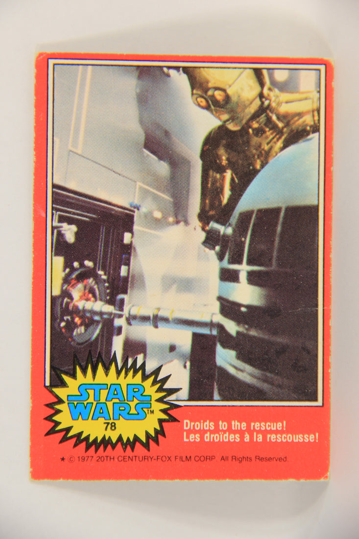 Star Wars 1977 Trading Card #78 Droids To The Rescue FR-ENG O-Pee-Chee L018768