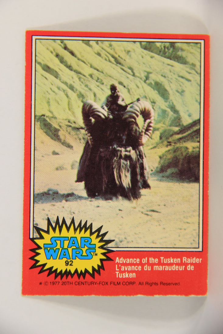 Star Wars 1977 Trading Card #92 Advance Of The Tusken Raider FR-ENG OPC L018782