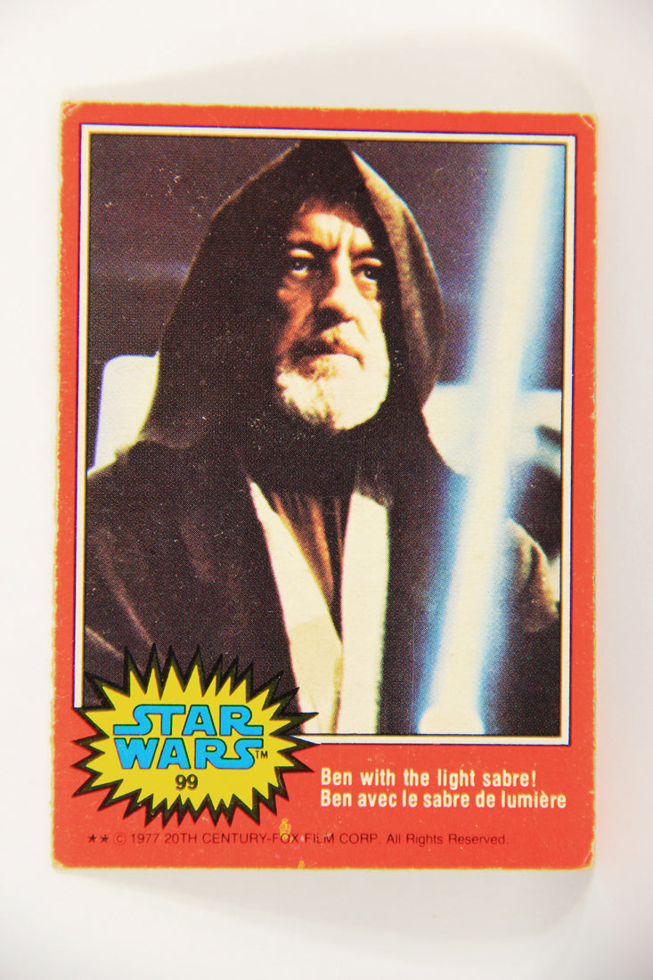 Star Wars 1977 Trading Card #99 Ben With The Light Sabre FR-ENG OPC L018789