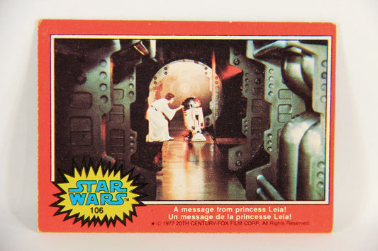 Star Wars 1977 Trading Card #106 A Message From Princess Leia FR-ENG OPC L018796