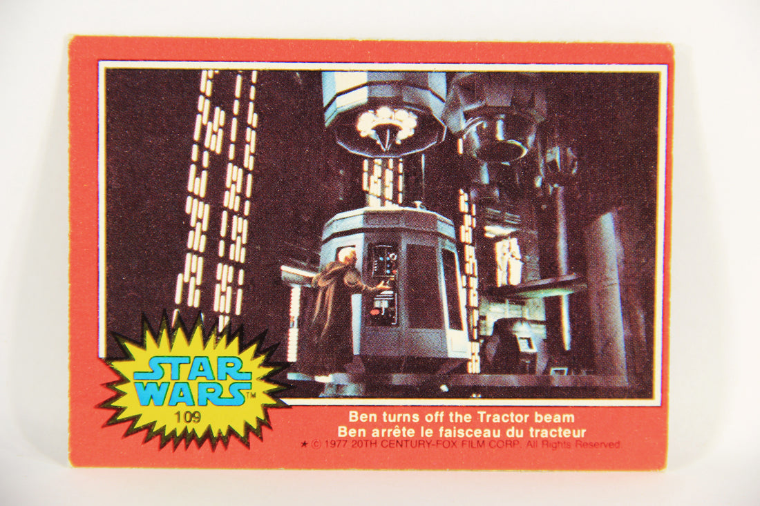 Star Wars 1977 Trading Card #109 Ben Turns Off The Tractor Beam FR-ENG OPC L018799