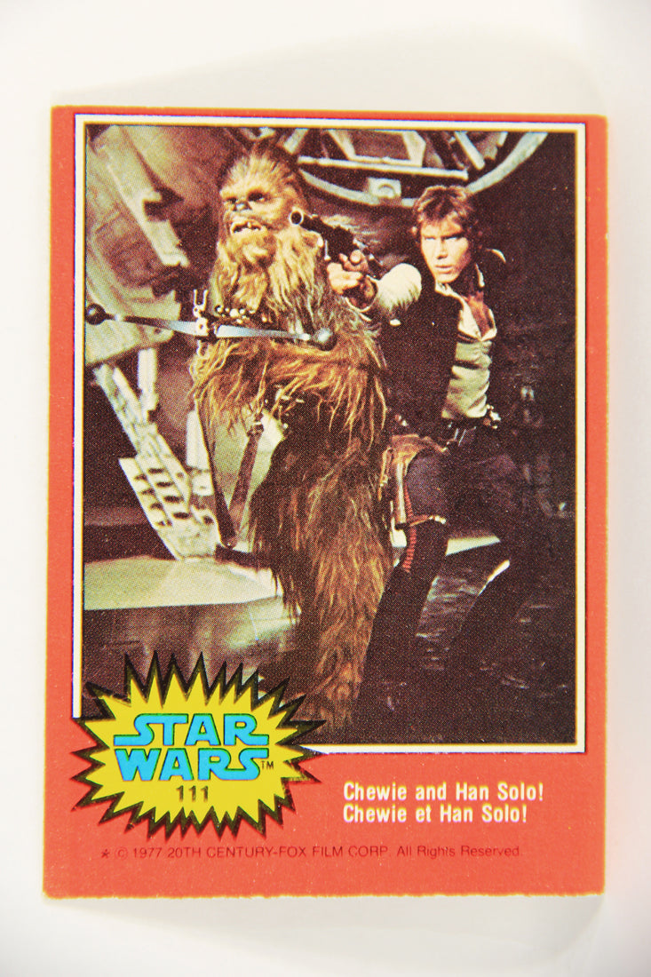 Star Wars 1977 Trading Card #111 Chewie And Han Solo FR-ENG O-Pee-Chee L018801