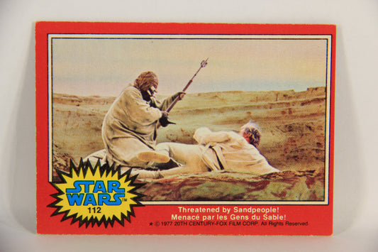 Star Wars 1977 Trading Card #112 Threatened By Sandpeople FR-ENG OPC L018802