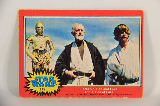 Star Wars 1977 Trading Card #119 Threepio Ben And Luke FR-ENG O-Pee-Chee L018809