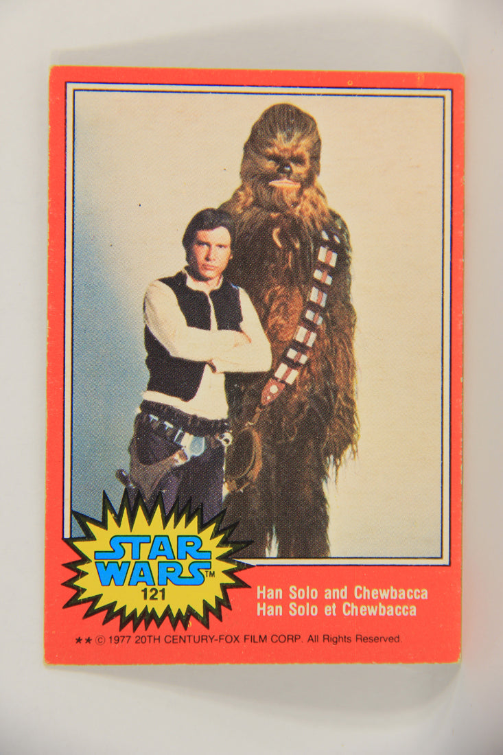 Star Wars 1977 Trading Card #121 Han Solo And Chewbacca FR-ENG OPC L018811