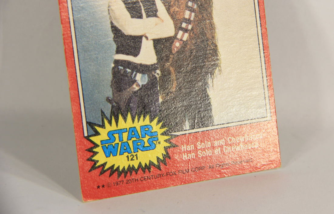 Star Wars 1977 Trading Card #121 Han Solo And Chewbacca FR-ENG OPC L018811