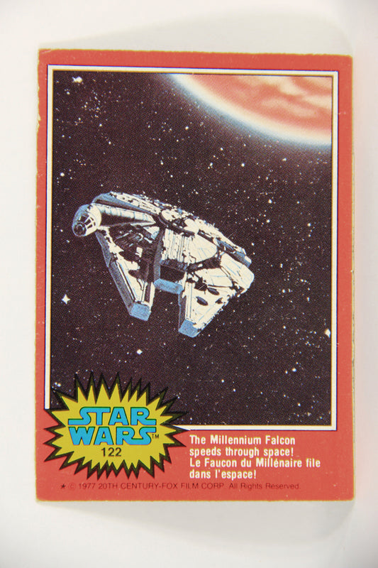 Star Wars 1977 Card #122 Millennium Falcon Speeds Through Space FR-ENG OPC L018812