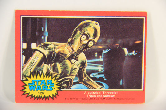 Star Wars 1977 Trading Card #126 A Quizzical Threepio FR-ENG OPC L018816