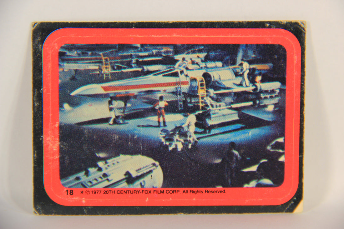 Star Wars 1977 Sticker Card #18 Rebel Base X-Wing Fighter ENG O-Pee-Chee L018824