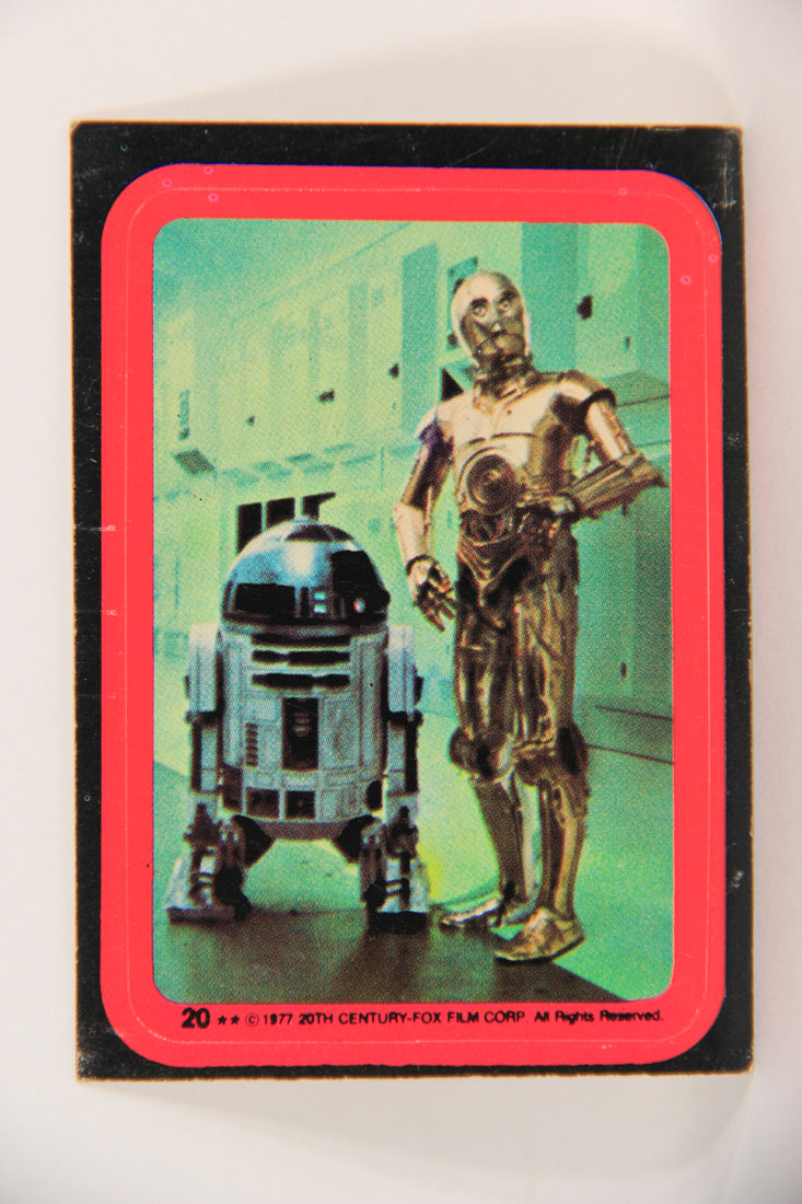 Star Wars 1977 Sticker Card #20 R2-D2 And C-3PO ENG Topps L018826