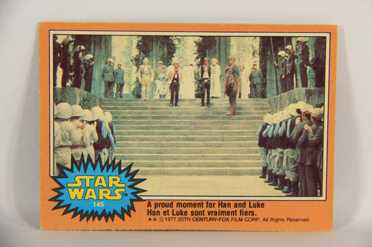 Star Wars 1977 Card #145 A Proud Moment For Han And Luke FR-ENG OPC L018828