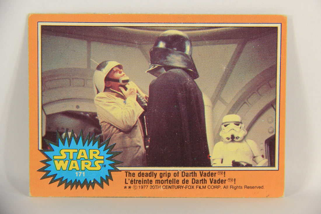 Star Wars 1977 Trading Card #171 The Deadly Grip Of Darth Vader FR-ENG OPC L018840