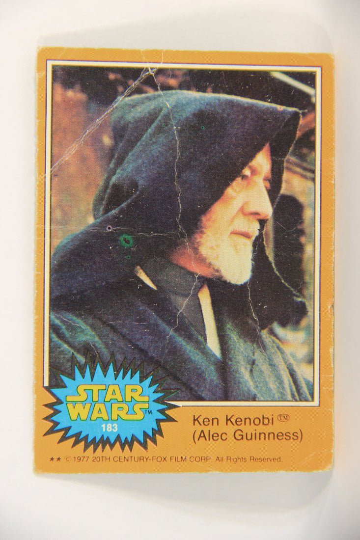 Star Wars 1977 Card #183 Ken Kenobi (Alec Guinness) Printing Error FR-ENG OPC L018846