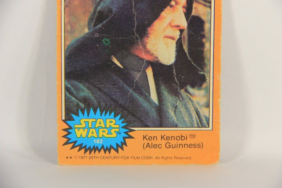 Star Wars 1977 Card #183 Ken Kenobi (Alec Guinness) Printing Error FR-ENG OPC L018846