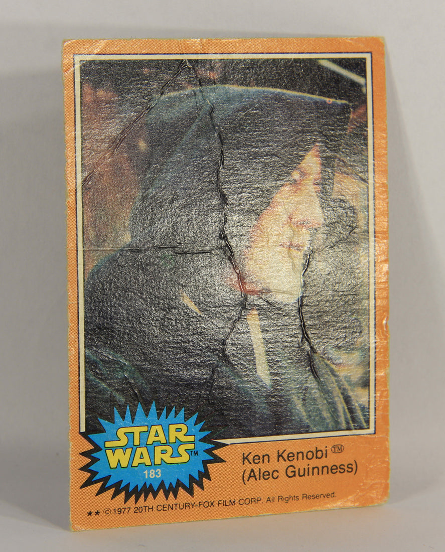 Star Wars 1977 Card #183 Ken Kenobi (Alec Guinness) Printing Error FR-ENG OPC L018846