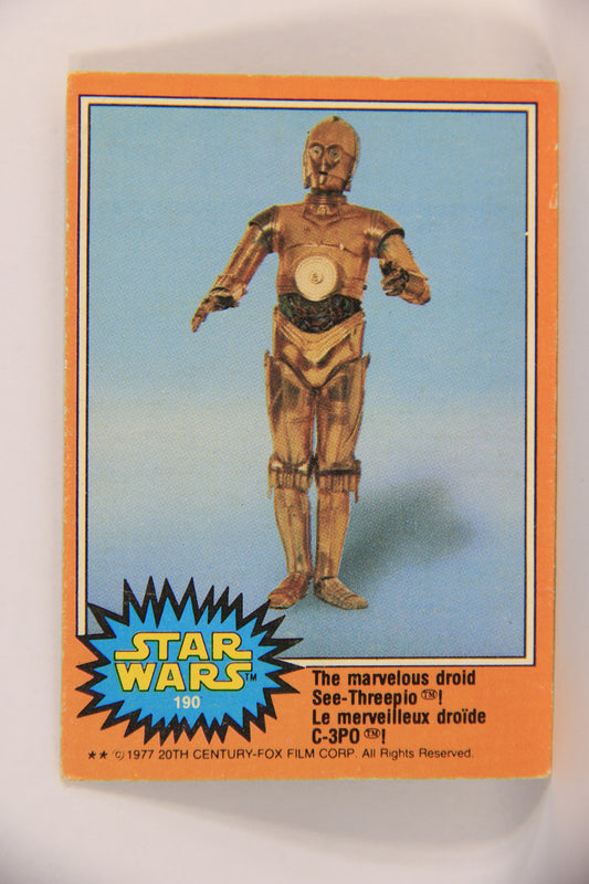 Star Wars 1977 Trading Card #190 The Marvelous Droid See-Threepio FR-ENG OPC L018848