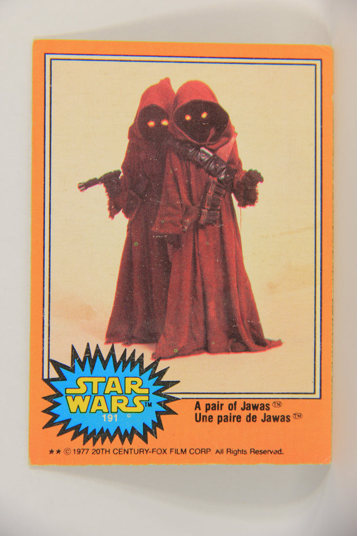 Star Wars 1977 Trading Card #191 A Pair Of Jawas  FR-ENG OPC L018849